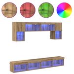 Casa si Gradina - Mobilier - Comode si corpuri - Comode - Unitati TV de perete cu LED 6 pcs Stejar Artizanal Lemn compozit - Infinity.ro