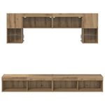 Casa si Gradina - Mobilier - Comode si corpuri - Comode - Unitati TV de perete cu LED 6 pcs Stejar Artizanal Lemn compozit - Infinity.ro