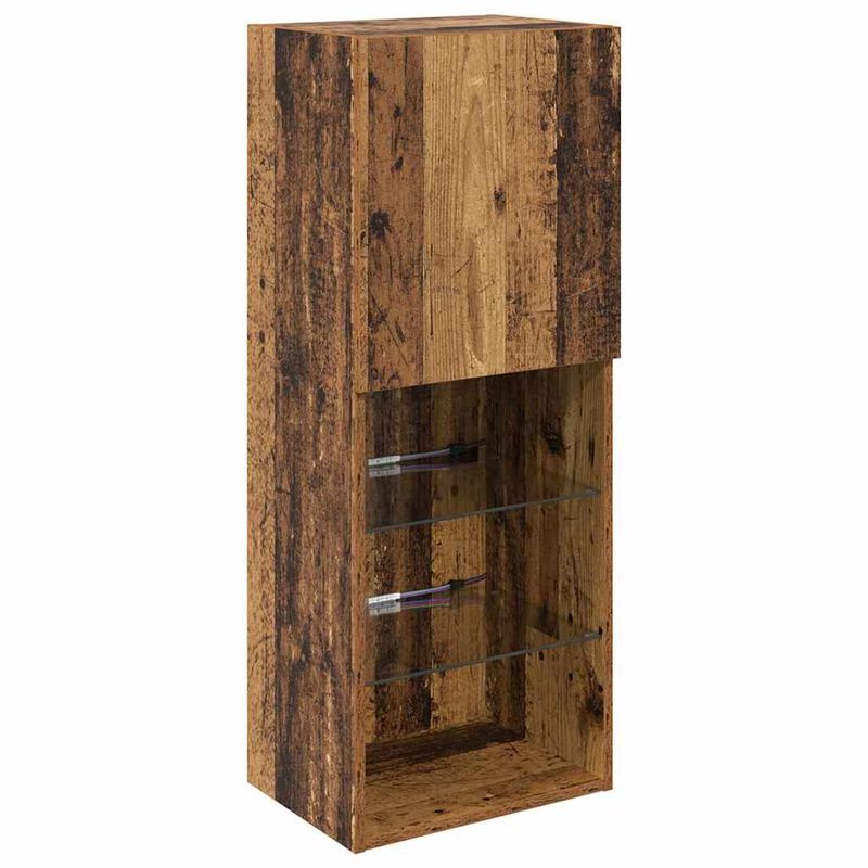 Casa si Gradina - Mobilier - Comode si corpuri - Comode - Unitati TV de perete cu LED 5 pcs Lemn vechi 40,5 x 30 x 102 cm - Infinity.ro