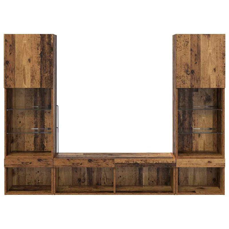 Casa si Gradina - Mobilier - Comode si corpuri - Comode - Unitati TV de perete cu LED 5 pcs Lemn vechi 40,5 x 30 x 102 cm - Infinity.ro
