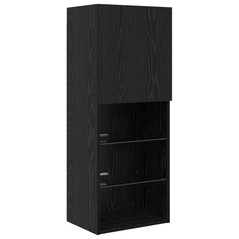 Casa si Gradina - Mobilier - Comode si corpuri - Comode - Unitati TV de perete cu LED 5 pcs Stejar Negru Lemn compozit - Infinity.ro