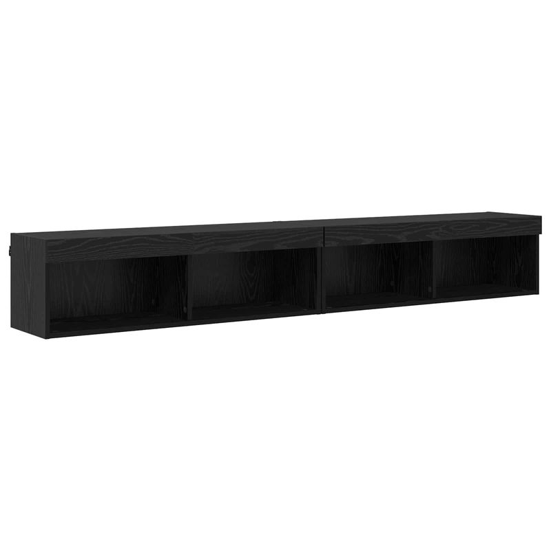Casa si Gradina - Mobilier - Comode si corpuri - Comode - Unitati TV de perete cu LED 5 pcs Stejar Negru Lemn compozit - Infinity.ro