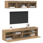 Casa si Gradina - Mobilier - Comode si corpuri - Comode - Unitati TV de perete cu LED 5 pcs Stejar Artizanal 80 x 30 x 40 cm - Infinity.ro