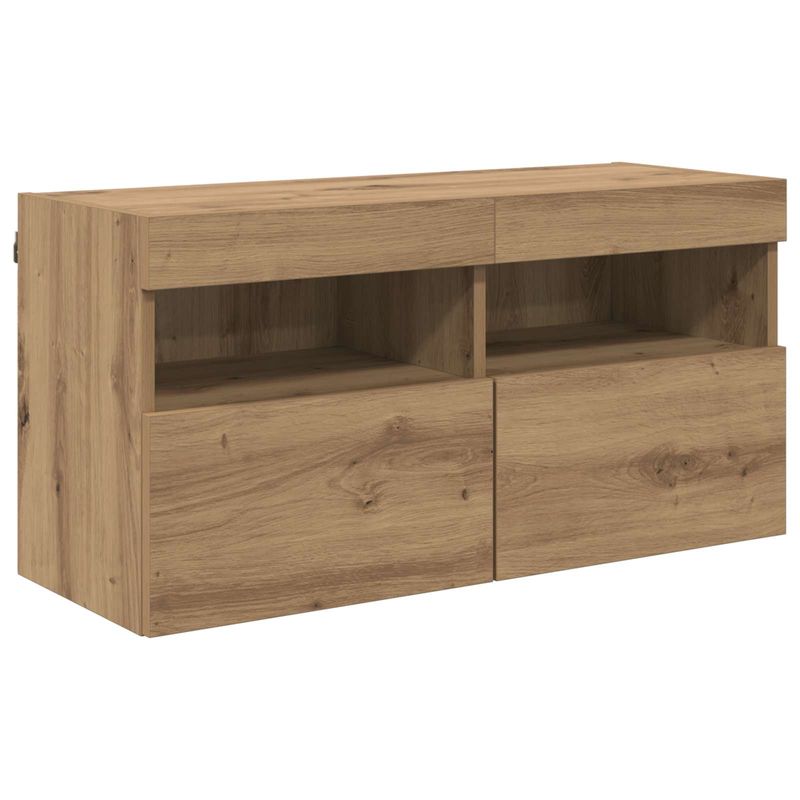Casa si Gradina - Mobilier - Comode si corpuri - Comode - Unitati TV de perete cu LED 5 pcs Stejar Artizanal 80 x 30 x 40 cm - Infinity.ro
