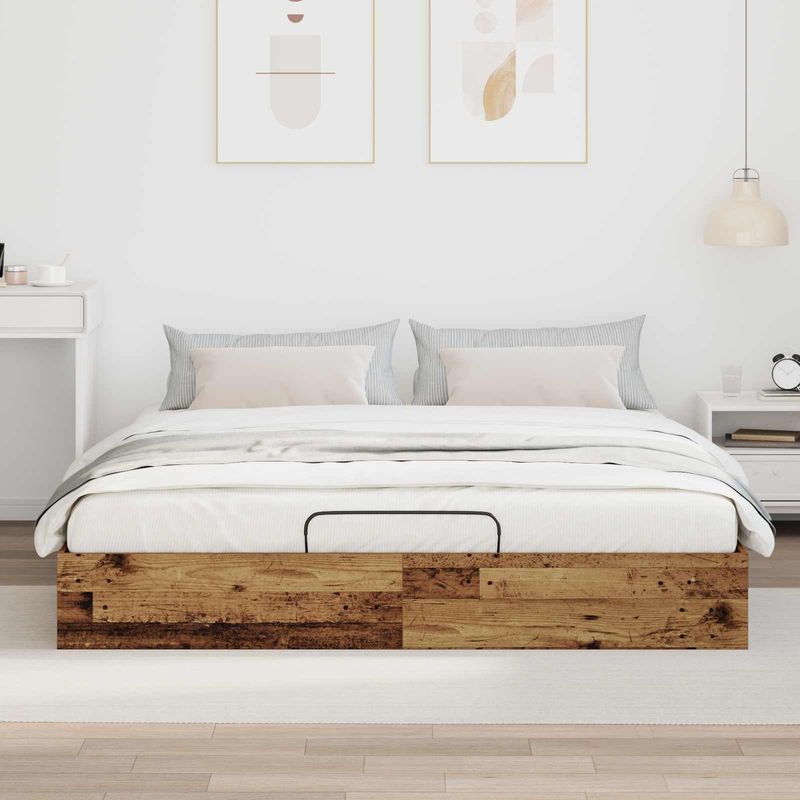 Casa si Gradina - Mobilier - Paturi si accesorii - Paturi - Cadru de pat otoman Lemn vechi 193 x 120 x 25 cm PAL - Infinity.ro