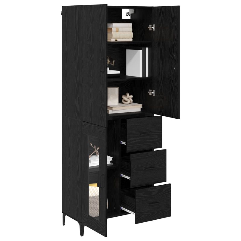 Casa si Gradina - Mobilier - Comode si corpuri - Corpuri bucatarie - Bufet Pe perete Stejar Negru 69,5 x 34 x 180 cm Lemn compozit - Infinity.ro