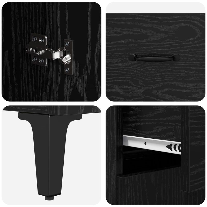 Casa si Gradina - Mobilier - Comode si corpuri - Corpuri bucatarie - Bufet Pe perete Stejar Negru 69,5 x 34 x 180 cm Lemn compozit - Infinity.ro