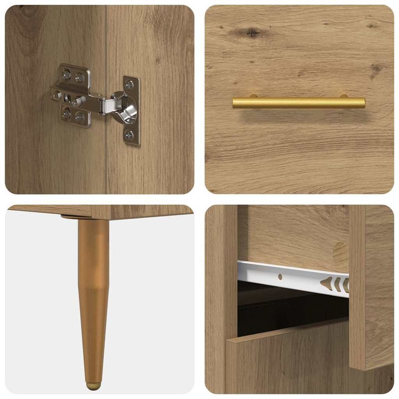 Casa si Gradina - Mobilier - Comode si corpuri - Corpuri bucatarie - Bufet cu sertar Stejar Artizanal 69,5 x 34 x 180 cm Lemn compozit - Infinity.ro