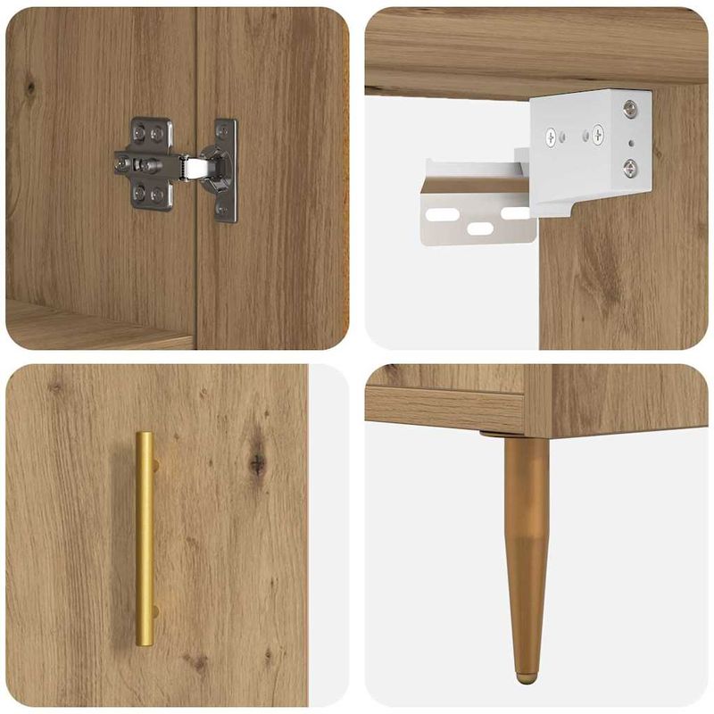 Casa si Gradina - Mobilier - Comode si corpuri - Corpuri bucatarie - Bufet Stejar Artizanal 69,5 x 34 x 180 cm Lemn compozit - Infinity.ro