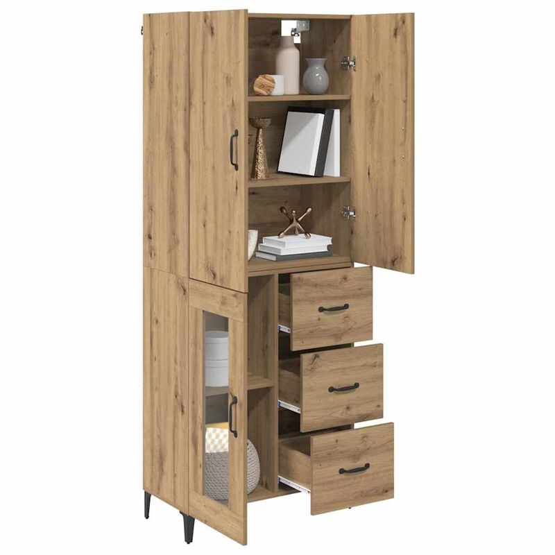 Casa si Gradina - Mobilier - Comode si corpuri - Corpuri bucatarie - Bufet Pe perete Stejar Artizanal 69,5 x 34 x 180 cm Lemn compozit - Infinity.ro