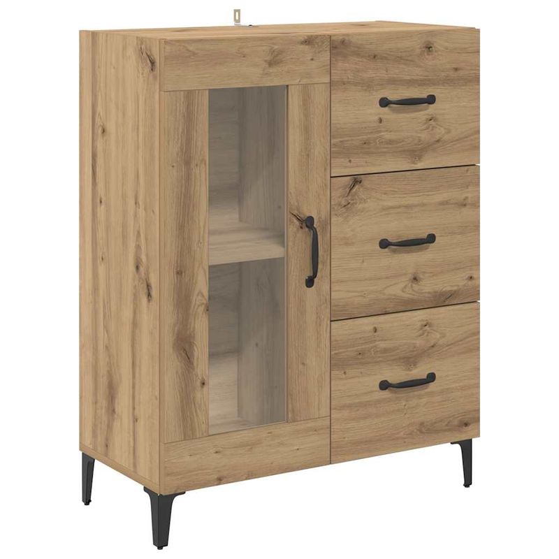 Casa si Gradina - Mobilier - Comode si corpuri - Corpuri bucatarie - Bufet Pe perete Stejar Artizanal 69,5 x 34 x 180 cm Lemn compozit - Infinity.ro