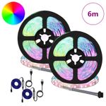 Casa si Gradina - Corpuri si surse de iluminat - Benzi LED - Banda LED 4 pcs Negru si transparent 300 cm Cupru si Plastic - Infinity.ro
