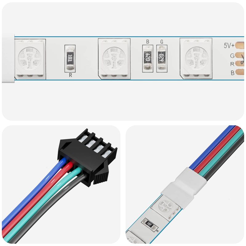 Casa si Gradina - Corpuri si surse de iluminat - Benzi LED - Banda LED 4 pcs Negru si Alb 150 cm Cupru si Plastic - Infinity.ro