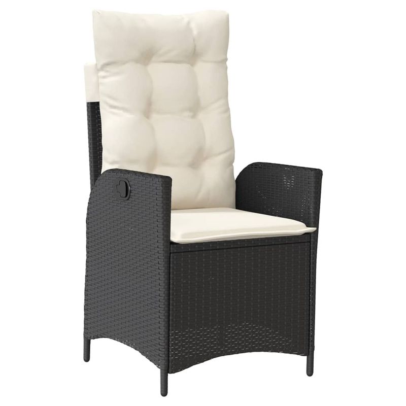 Casa si Gradina - Gradina si terasa - Mobilier exterior - Seturi mobila gradina - Set bistro cu perne, 3 piese, negru, poliratan - Infinity.ro
