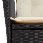 Casa si Gradina - Gradina si terasa - Mobilier exterior - Seturi mobila gradina - Set bistro cu perne, 3 piese, negru, poliratan - Infinity.ro