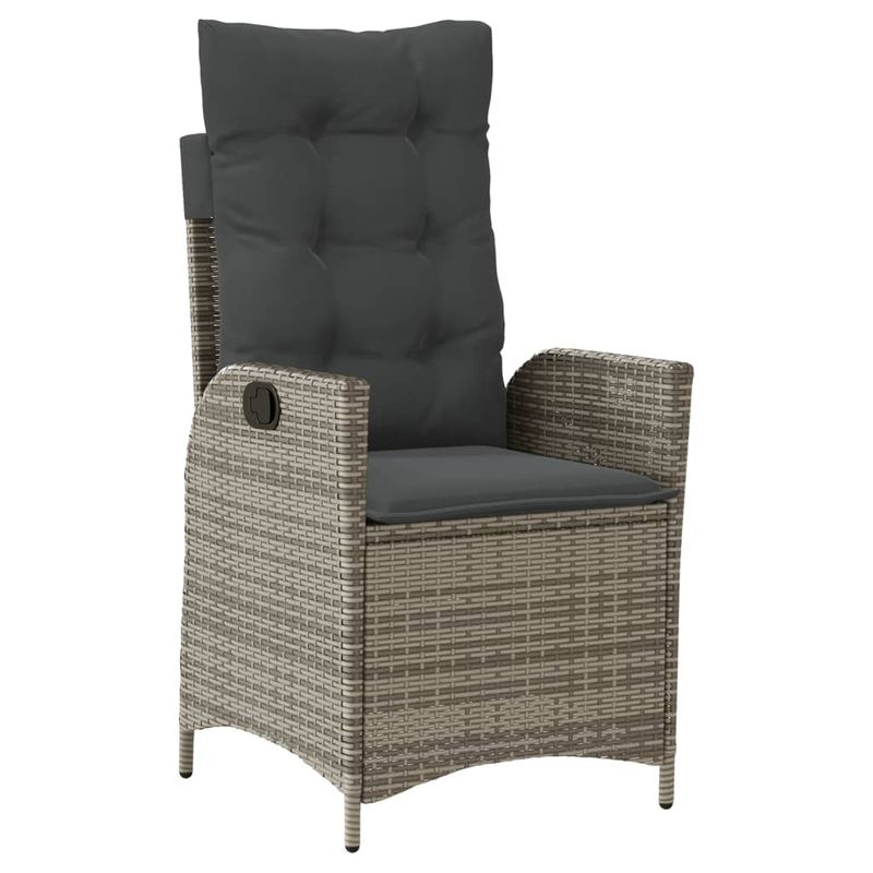 Casa si Gradina - Gradina si terasa - Mobilier exterior - Seturi mobila gradina - Set bistro de gradina cu perne, 3 piese, gri, poliratan - Infinity.ro