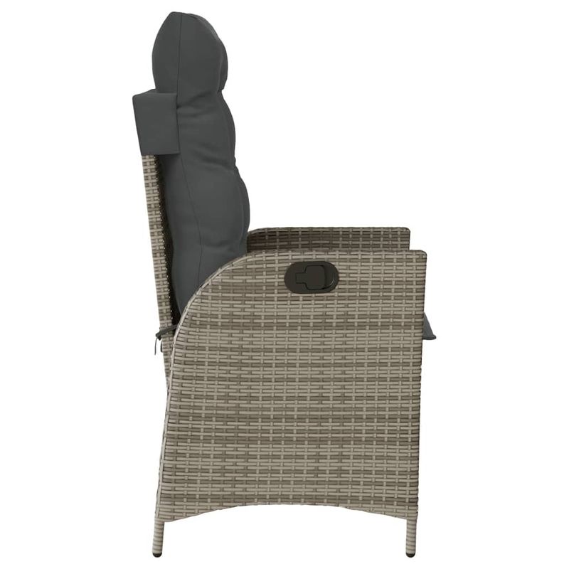 Casa si Gradina - Gradina si terasa - Mobilier exterior - Seturi mobila gradina - Set bistro de gradina cu perne, 3 piese, gri, poliratan - Infinity.ro