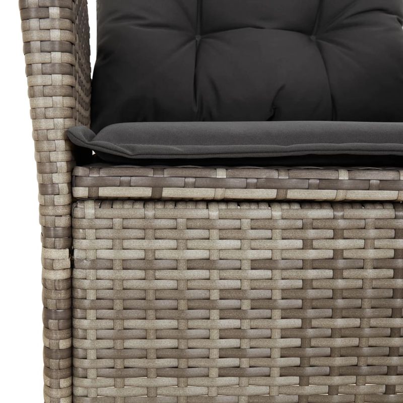 Casa si Gradina - Gradina si terasa - Mobilier exterior - Seturi mobila gradina - Set bistro de gradina cu perne, 3 piese, gri, poliratan - Infinity.ro