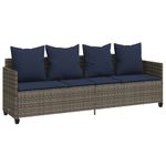 Casa si Gradina - Gradina si terasa - Mobilier exterior - Scaune si sezlonguri gradina - Sezlong cu perne, gri, poliratan - Infinity.ro