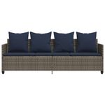 Casa si Gradina - Gradina si terasa - Mobilier exterior - Scaune si sezlonguri gradina - Sezlong cu perne, gri, poliratan - Infinity.ro