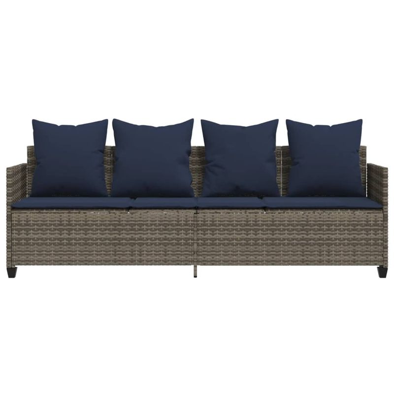 Casa si Gradina - Gradina si terasa - Mobilier exterior - Scaune si sezlonguri gradina - Sezlong cu perne, gri, poliratan - Infinity.ro