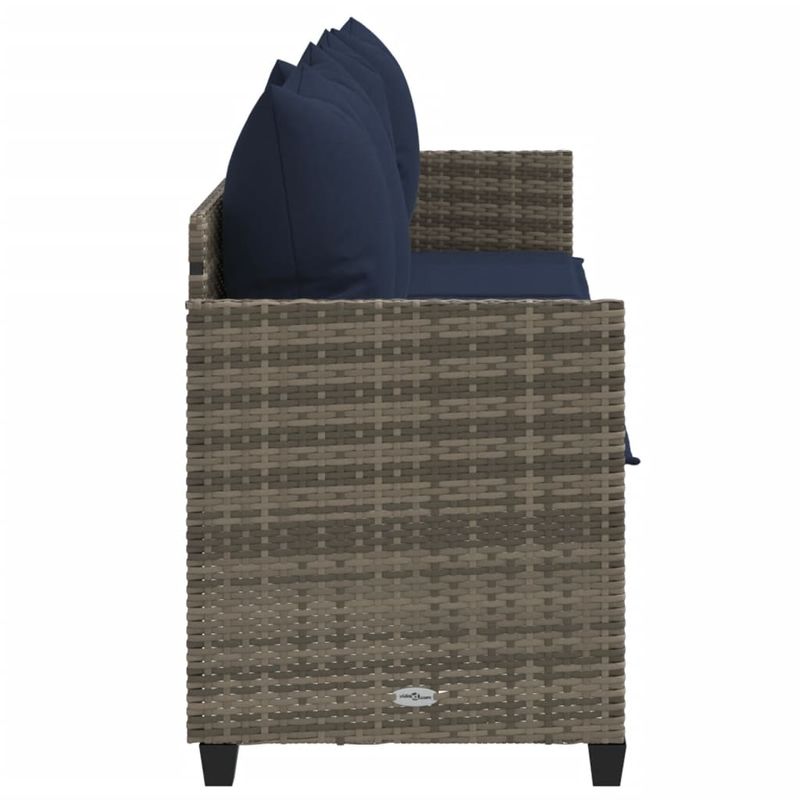 Casa si Gradina - Gradina si terasa - Mobilier exterior - Scaune si sezlonguri gradina - Sezlong cu perne, gri, poliratan - Infinity.ro