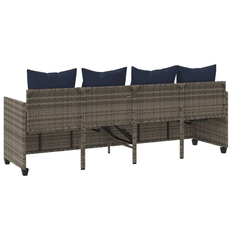 Casa si Gradina - Gradina si terasa - Mobilier exterior - Scaune si sezlonguri gradina - Sezlong cu perne, gri, poliratan - Infinity.ro
