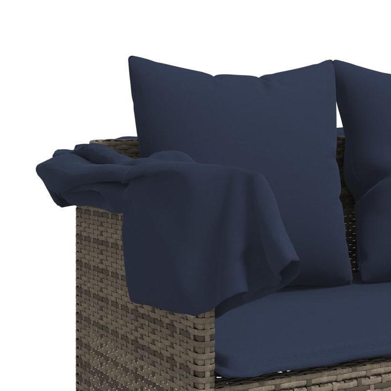 Casa si Gradina - Gradina si terasa - Mobilier exterior - Scaune si sezlonguri gradina - Sezlong cu perne, gri, poliratan - Infinity.ro