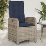 Casa si Gradina - Gradina si terasa - Mobilier exterior - Scaune si sezlonguri gradina - Scaune de gradina rabatabile cu perne, 2 buc., gri, poliratan - Infinity.ro