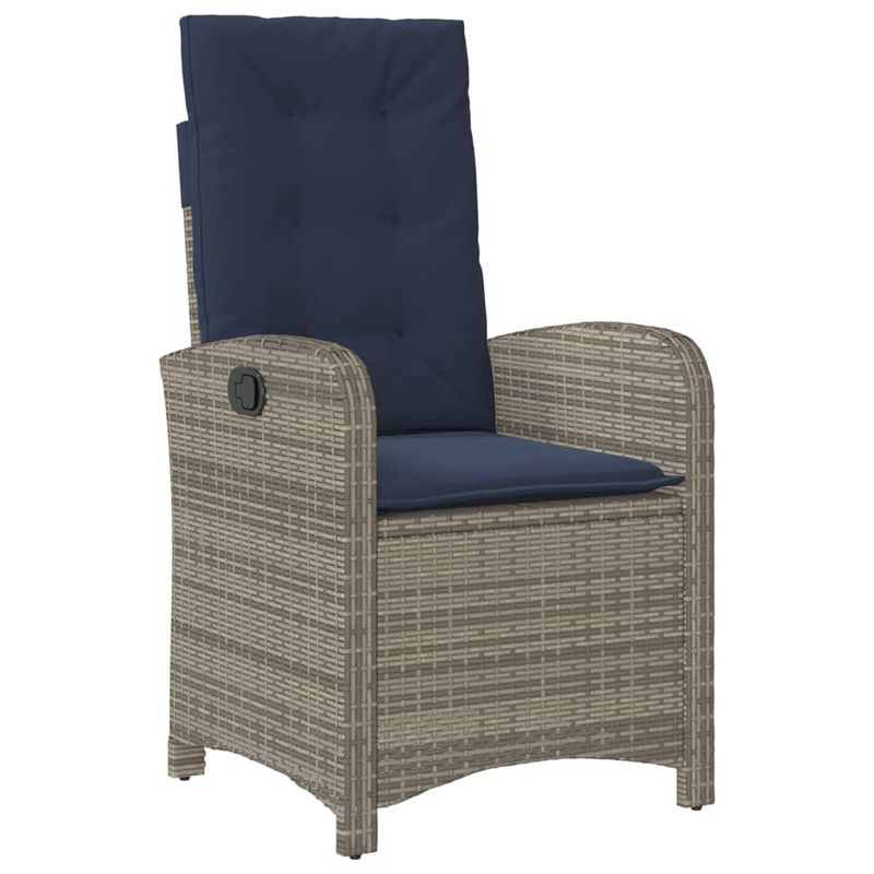 Casa si Gradina - Gradina si terasa - Mobilier exterior - Scaune si sezlonguri gradina - Scaune de gradina rabatabile cu perne, 2 buc., gri, poliratan - Infinity.ro
