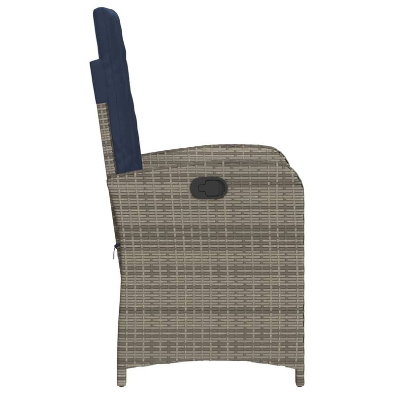 Casa si Gradina - Gradina si terasa - Mobilier exterior - Scaune si sezlonguri gradina - Scaune de gradina rabatabile cu perne, 2 buc., gri, poliratan - Infinity.ro