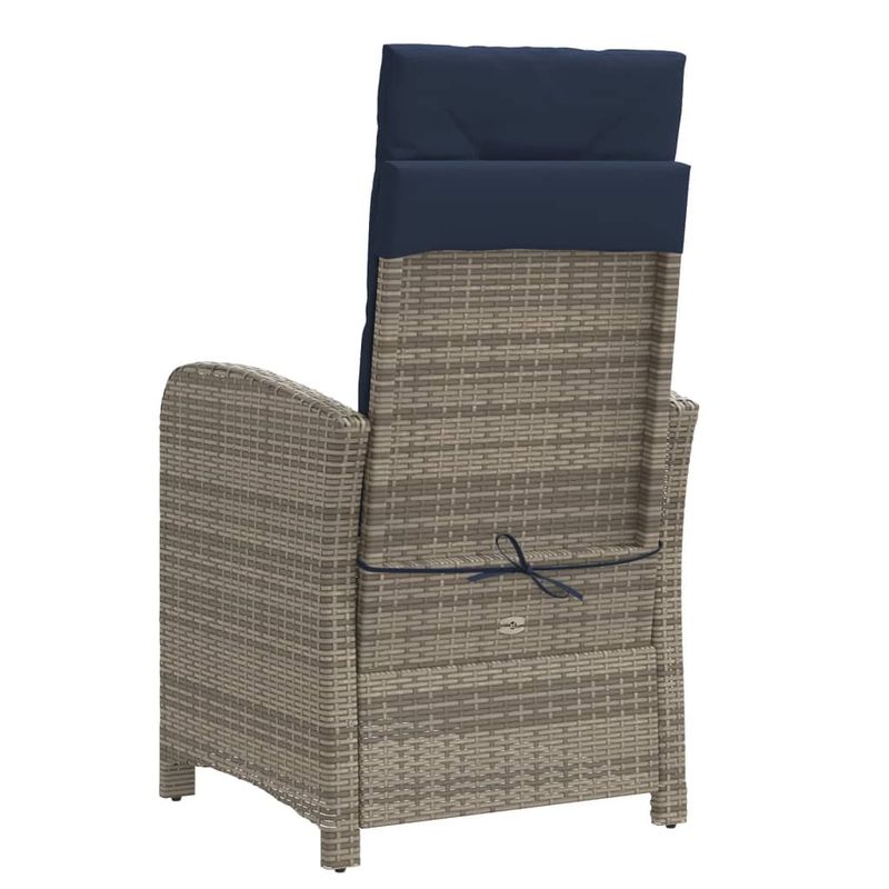 Casa si Gradina - Gradina si terasa - Mobilier exterior - Scaune si sezlonguri gradina - Scaune de gradina rabatabile cu perne, 2 buc., gri, poliratan - Infinity.ro