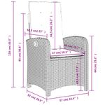 Casa si Gradina - Gradina si terasa - Mobilier exterior - Scaune si sezlonguri gradina - Scaune de gradina rabatabile cu perne, 2 buc., gri, poliratan - Infinity.ro