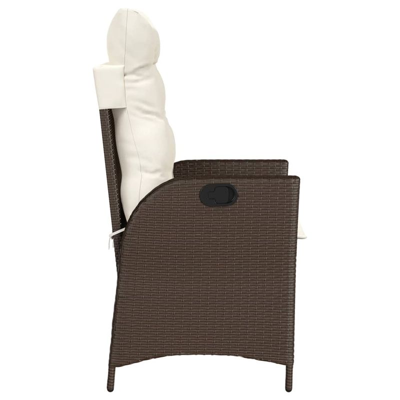 Casa si Gradina - Gradina si terasa - Mobilier exterior - Seturi mobila gradina - Set bistro cu perne, 3 piese, maro, poliratan - Infinity.ro