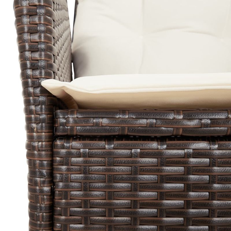 Casa si Gradina - Gradina si terasa - Mobilier exterior - Seturi mobila gradina - Set bistro cu perne, 3 piese, maro, poliratan - Infinity.ro