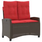 Casa si Gradina - Gradina si terasa - Mobilier exterior - Bancute de gradina - Banca de gradina rabatabila cu perne, maro, poliratan - Infinity.ro