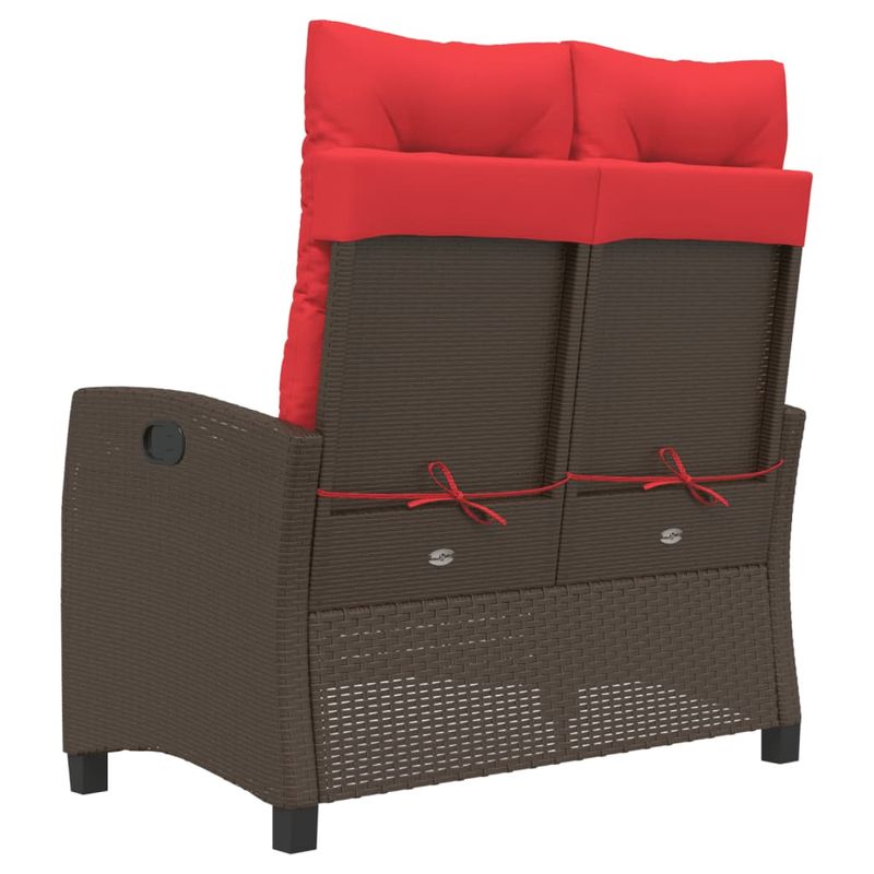 Casa si Gradina - Gradina si terasa - Mobilier exterior - Bancute de gradina - Banca de gradina rabatabila cu perne, maro, poliratan - Infinity.ro