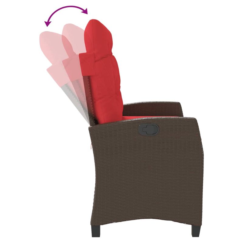 Casa si Gradina - Gradina si terasa - Mobilier exterior - Bancute de gradina - Banca de gradina rabatabila cu perne, maro, poliratan - Infinity.ro