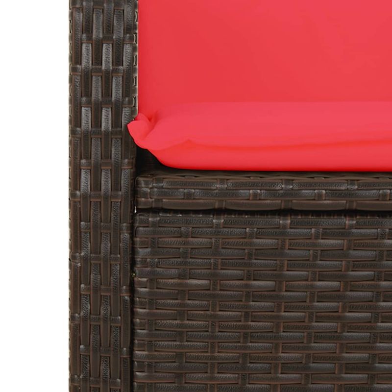 Casa si Gradina - Gradina si terasa - Mobilier exterior - Bancute de gradina - Banca de gradina rabatabila cu perne, maro, poliratan - Infinity.ro