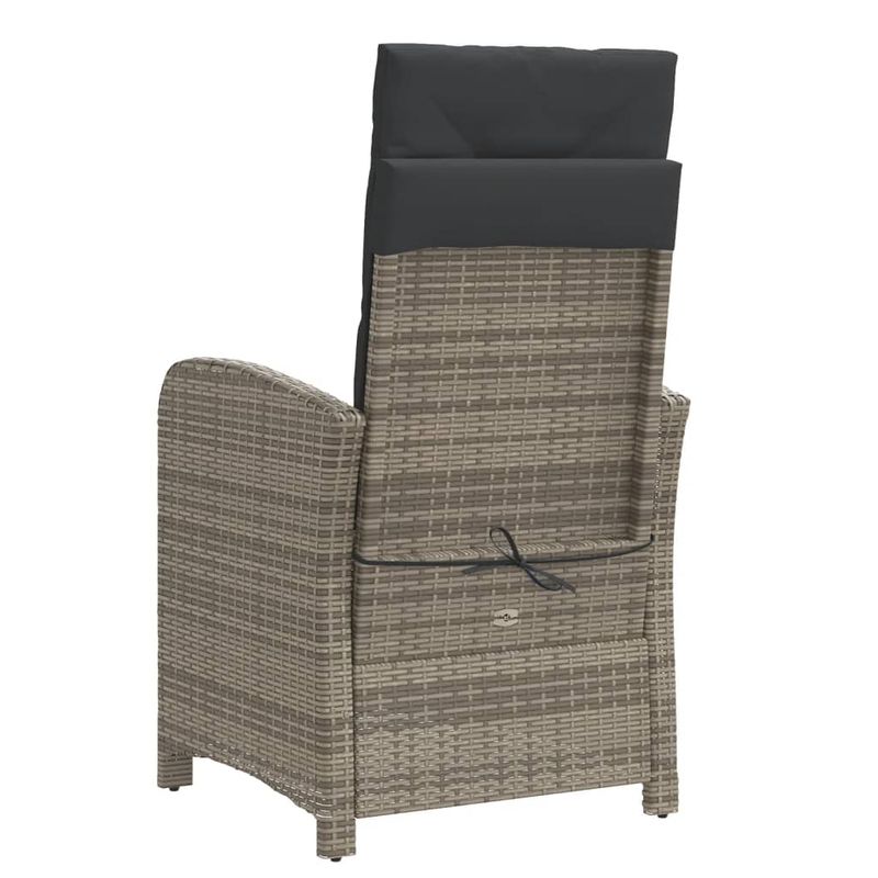 Casa si Gradina - Gradina si terasa - Mobilier exterior - Seturi mobila gradina - Set bistro de gradina cu perne, 3 piese, gri, poliratan - Infinity.ro