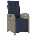 Casa si Gradina - Gradina si terasa - Mobilier exterior - Scaune si sezlonguri gradina - Scaun de gradina rabarabil cu suport picioare, gri, poliratan - Infinity.ro