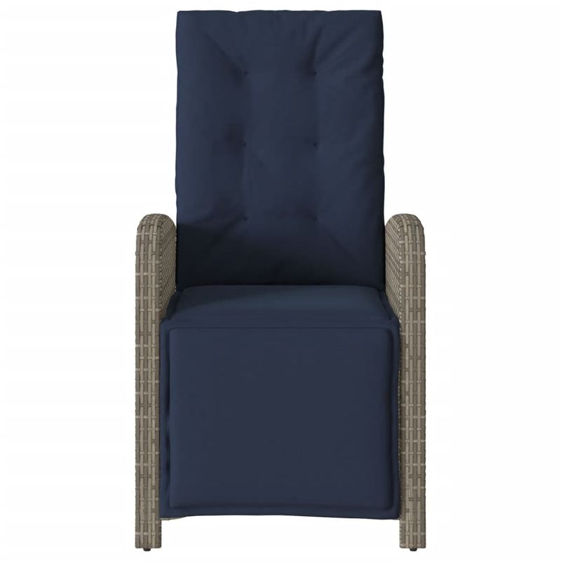 Casa si Gradina - Gradina si terasa - Mobilier exterior - Scaune si sezlonguri gradina - Scaun de gradina rabarabil cu suport picioare, gri, poliratan - Infinity.ro