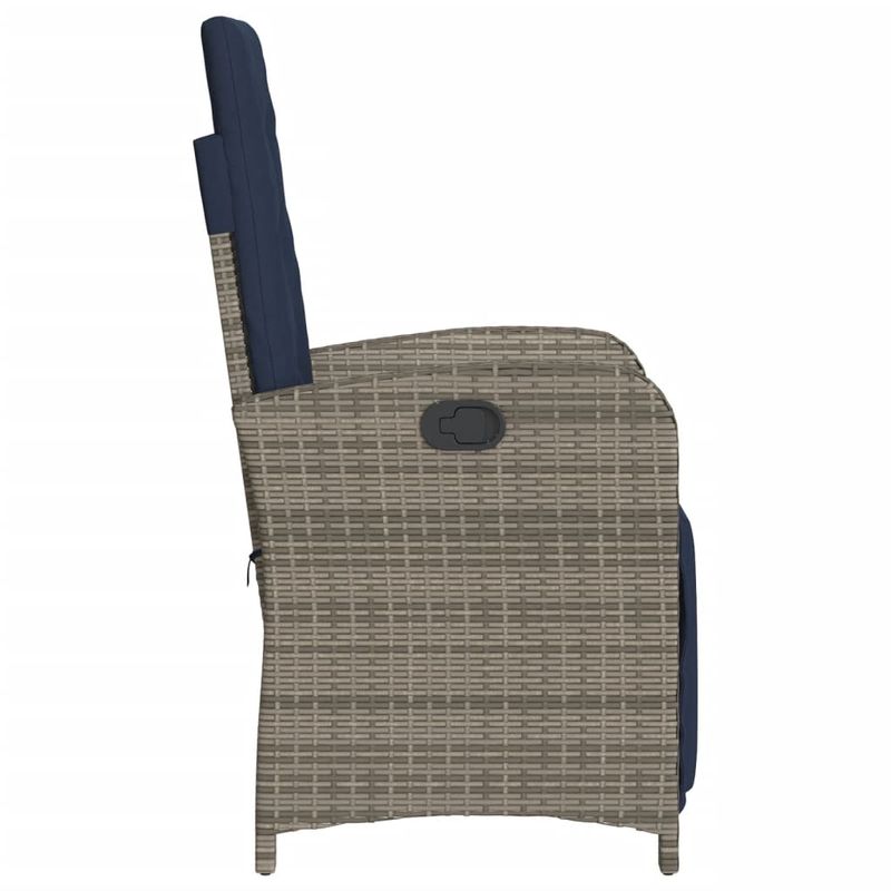 Casa si Gradina - Gradina si terasa - Mobilier exterior - Scaune si sezlonguri gradina - Scaun de gradina rabarabil cu suport picioare, gri, poliratan - Infinity.ro