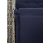 Casa si Gradina - Gradina si terasa - Mobilier exterior - Scaune si sezlonguri gradina - Scaun de gradina rabarabil cu suport picioare, gri, poliratan - Infinity.ro