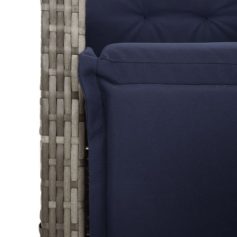 Casa si Gradina - Gradina si terasa - Mobilier exterior - Scaune si sezlonguri gradina - Scaun de gradina rabarabil cu suport picioare, gri, poliratan - Infinity.ro