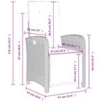 Casa si Gradina - Gradina si terasa - Mobilier exterior - Scaune si sezlonguri gradina - Scaun de gradina rabarabil cu suport picioare, gri, poliratan - Infinity.ro
