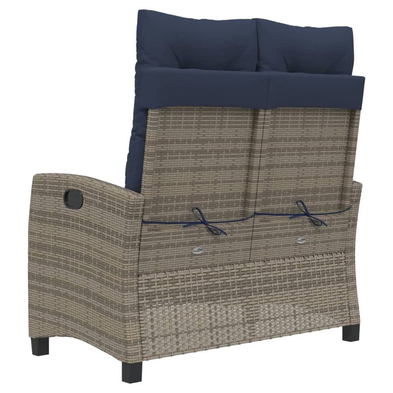 Casa si Gradina - Gradina si terasa - Mobilier exterior - Bancute de gradina - Banca de gradina rabatabila cu perne, gri, poliratan - Infinity.ro