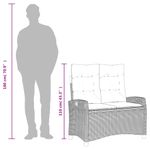 Casa si Gradina - Gradina si terasa - Mobilier exterior - Bancute de gradina - Banca de gradina rabatabila cu perne, gri, poliratan - Infinity.ro