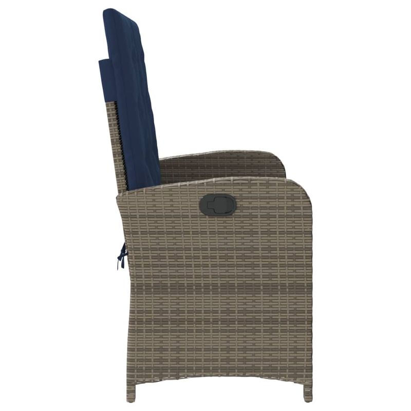 Casa si Gradina - Gradina si terasa - Mobilier exterior - Bancute de gradina - Banca de gradina rabatabila cu perne, gri, poliratan - Infinity.ro