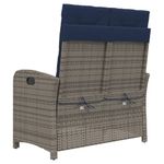 Casa si Gradina - Gradina si terasa - Mobilier exterior - Bancute de gradina - Banca de gradina rabatabila cu perne, gri, poliratan - Infinity.ro
